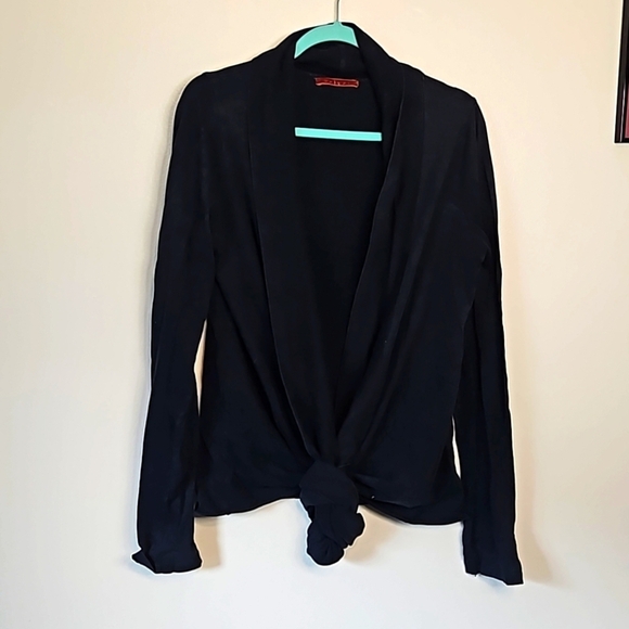 Velvet women's Black Long Sleeve Waterfall Open Front 100% cotton size Xlarge - Picture 1 of 6